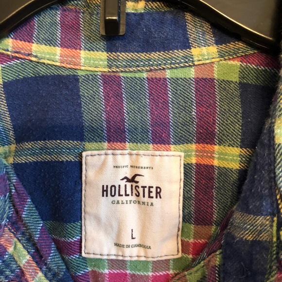 ❄️ HOLLISTER Flannel shirt!  Sz Medium/Large ⛄️ - Picture 3 of 5
